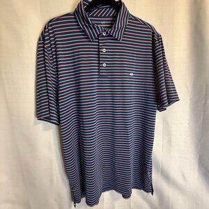 Southern Tide L Men's Blue Striped Polo / Short-Sleeve / Golf / Leisure wear